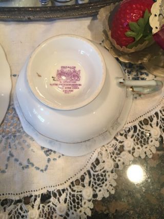 Vintage Paragon Black/Mint Floral Cup and Saucer 97655x 5