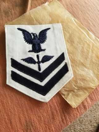 Wwii Usn Navy Aviation Rate Rank White Patch Chevron