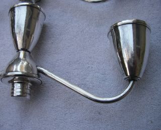 Good PAIR Weighted Sterling 3 - LIGHT CANDELABRA TOPS - Gadroon Edge - 1/2 In Socket 2