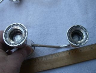 Good PAIR Weighted Sterling 3 - LIGHT CANDELABRA TOPS - Gadroon Edge - 1/2 In Socket 3