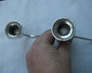 Good PAIR Weighted Sterling 3 - LIGHT CANDELABRA TOPS - Gadroon Edge - 1/2 In Socket 4