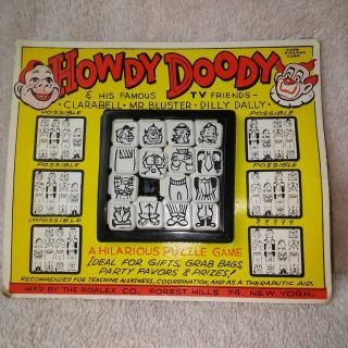Vintage Howdy Doody Slide Puzzle Game On Retail Late 1950 