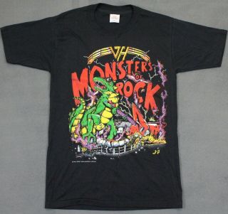 Van Halen Vintage 1988 Monster Of Rock Tour Concert T - Shirt Small 50/50