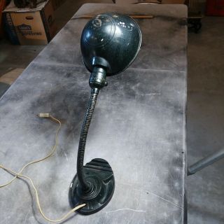 Vintage Eagle Gooseneck Desk Lamp Cast Iron Metal Base 3