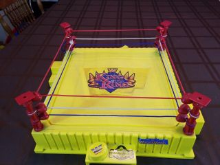 Vintage Wwf King Of The Ring Wrestling Ring Wrestlemania Yellow Ring Figure Rare