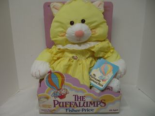 Vintage 1986 Fisher Price Puffalump Yellow Cat W/dress 15 "