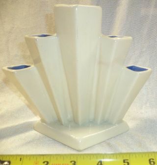 Vintage Rumrill 541 Art Pottery Art Deco Era Manhattan Series White Bud Vase