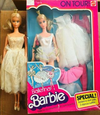 1976 Ballerina Barbie On Tour Gift Set Vintage Nrfb,  2nd Doll Wob