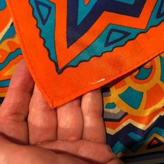 JIMMY PIKE Silk Aboriginal Art Orange & Brights Scarf 77cmx77cm Collectors Item 7