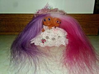 1965 Vtg Uneeda 2 Headed Troll Icelandic Hair,  Dress,  Hat