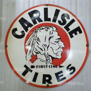Carlisle Tires 30 Inches Round Vintage Enamel Sign