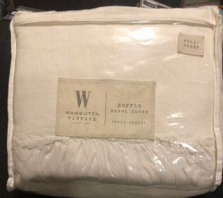 Wamsutta Vintage 100 Linen Full/queen Ruffled Duvet Cover Winter White