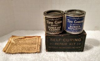 Vintage & Ultra Rare Self Curing Repair Kit Tire Gum & Tire Cement