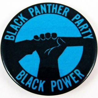 Vintage Black Panther Party Black Power Civil Rights Activist Pin Pinback Button