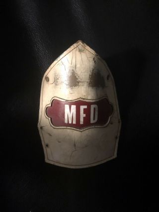 Vintage " Cairns & Bro " Leather Fireman Helmet Badge “mfd”