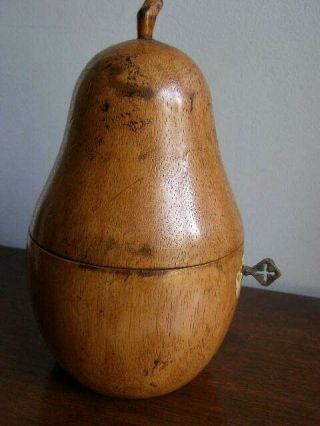 Rare Antique 19th Century English Pear Shaped Wooden Tea Caddy 2