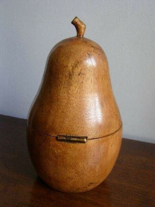 Rare Antique 19th Century English Pear Shaped Wooden Tea Caddy 3