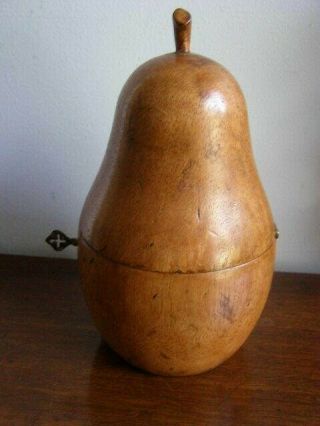 Rare Antique 19th Century English Pear Shaped Wooden Tea Caddy 5