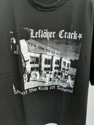 Vintage 90s Leftover Crack Shoot The Kids At School Punk Band T - Shirt Size XL 2