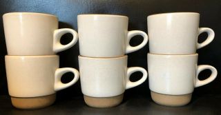 Set Of 6 Edith Heath Ceramics Pottery Vintage 205 Opaque White Mugs Cups Mcm