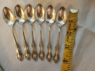 Set Of Six (6) Sterling Silver Demitasse Coffee Spoons