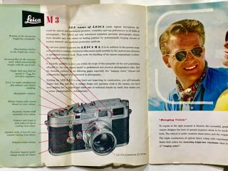 Rare Leica M3 D.  R.  P.  or 3f iiif Ernest Leitz Camera serial 218159 w/ case &book 10