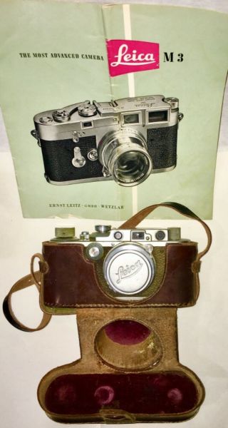 Rare Leica M3 D.  R.  P.  Or 3f Iiif Ernest Leitz Camera Serial 218159 W/ Case &book