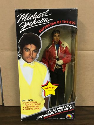 Vintage 1984 Mjj Productions Michael Jackson Doll Misb,  Beat It Outfit