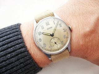 Fantastic Rare Big Size Swiss Silvana Military Vintage Wristwatch From 1940 