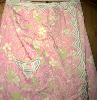Vintage 60’s The LILLY by Lilly Pulitzer Pink Floral Maxi Skirt Faux Wrap Sz 10 3