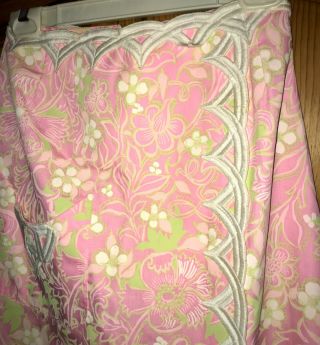 Vintage 60’s The LILLY by Lilly Pulitzer Pink Floral Maxi Skirt Faux Wrap Sz 10 6