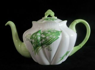 Vintage Shelley Lily Of The Valley Dainty Shape Teapot 13822 2&1/2 Cup