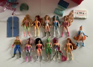 Vintage SHE - RA princess of power CRYSTAL CASTLE PLAYSET w/12 figures Accessories 4