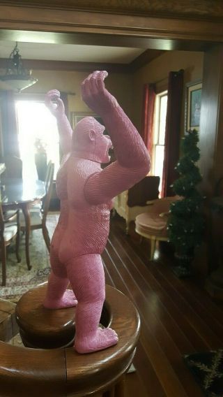 Vintage Scary Monster Toy King Kong Pink 1970 ' s Large Plastic Jointed 3