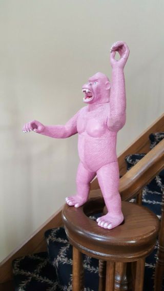 Vintage Scary Monster Toy King Kong Pink 1970 ' s Large Plastic Jointed 5