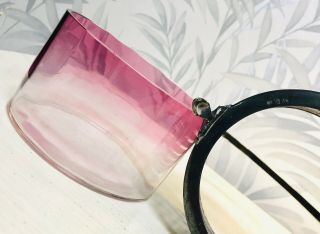 1800’s Early Marked WMF Basket With Lid With Pink Hand Blown Glass Bowl Inside 5