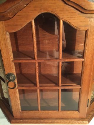 Vintage Small Wooden Curio Cabinet Glass Door Wall Mount or Tabletop 2