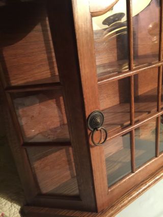 Vintage Small Wooden Curio Cabinet Glass Door Wall Mount or Tabletop 3