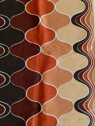 Vintage 70s Univtex Screen Print Fabric Cloth Textile Mid Century Modern Panel A 6
