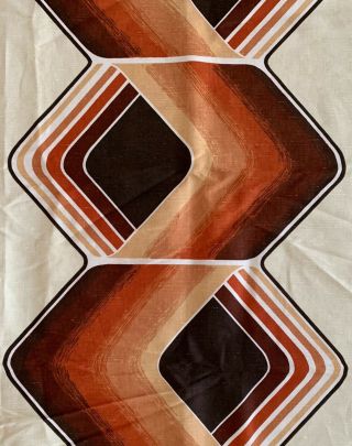 Vintage 70s Univtex Screen Print Fabric Cloth Textile Mid Century Modern Panel A 7