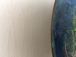 Vintage Mid Century Modern Signed Enamel on Copper Hanging Art Plate/Equestrian 5