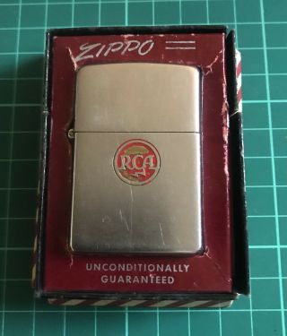 1947 - 1954 Vintage Zippo Lighter & Box Rca Music Zippo Usa Made Rare