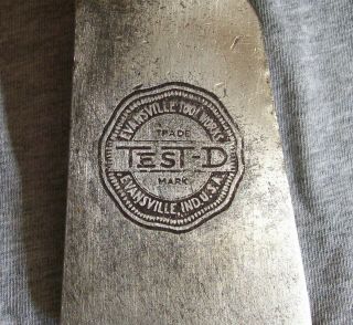 Vintage Embossed Evansville Tool Axe Hatchet Head - Be Prepared Stamp