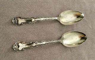Two Gorham Sterling Silver Strasbourg Serving Tablespoons 8 1/2”