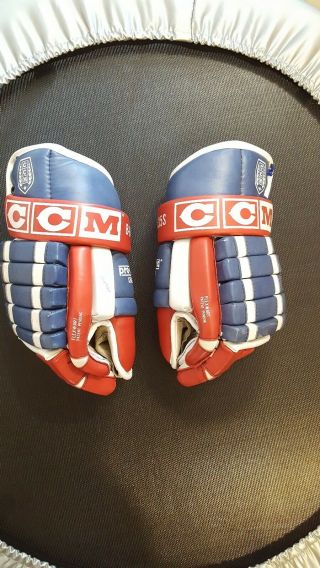 Ccm Leather Pro Stock Hockey Gloves Vintage 13 "