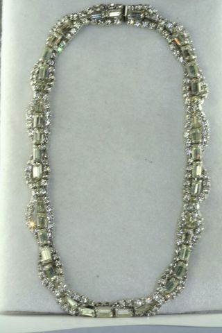 Vintage Kramer Of York Twisty Rhinestone Choker Necklace