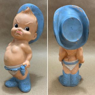 Alan Jay Grumpy Cowboy Squeak Doll,  Vintage 50 