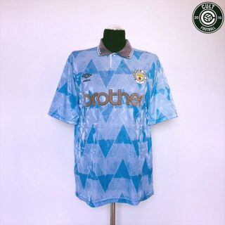 Manchester City Vintage Umbro Home Football Shirt Jersey 1989/91 (l)
