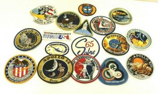 Vintage Rare Nasa Space Astronaut Skylab,  Apollo,  & More Patches 17