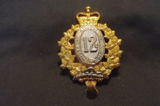 Post Ww Ii Cap Badge To The 12e Regiment De Blinde